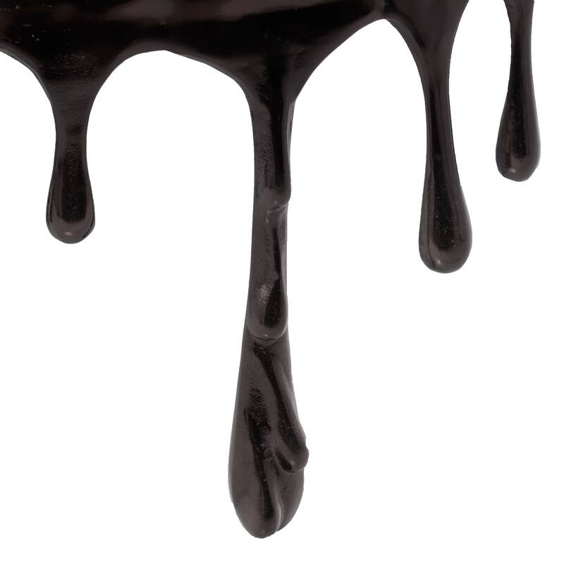 Aluminum Metal Accent, Console, and Coffee Table Collection with Drip Melting Design and Smoke Shaded Glass Top Multiple Colors