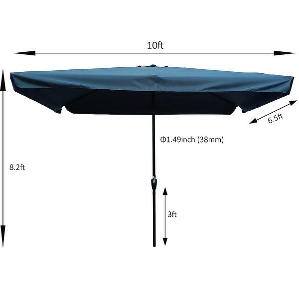dimension image slide 0 of 4, 10 x 6.5ft Rectangular Patio Umbrella Outdoor Market Umbrellas
