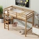 preview thumbnail 2 of 31, Twin High Loft Bed, Rubber Wood Loft Bed With Safety Guardrail, Built-In Desk, Ladder