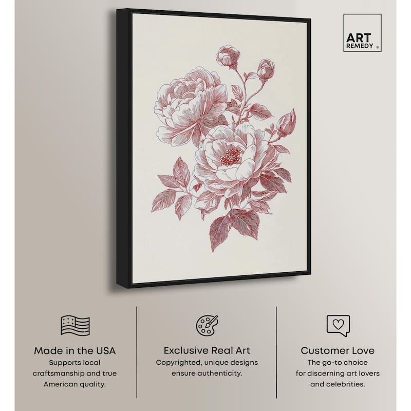 Breezy Red Pencil Blooms Canvas by Art Remedy