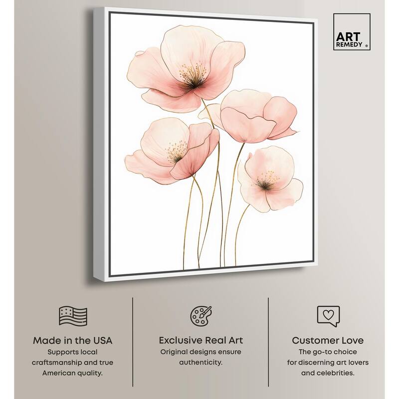 Pink Petal light Canvas by Art Remedy