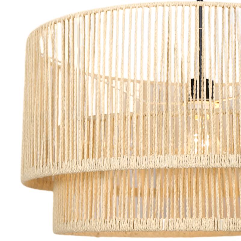 Boho Handwoven Rattan Pendant Light Modern Chandelier