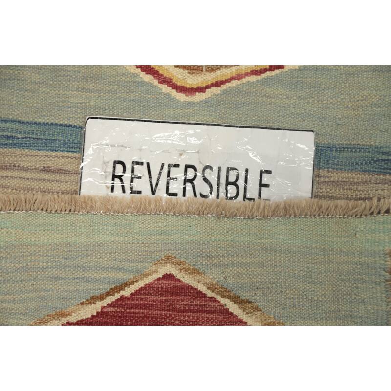Hand Woven Oriental 100% Wool Carpet Southwestern Geometric Multi-Colored Kilim Area Rug - 4' 0'' X 2' 0''