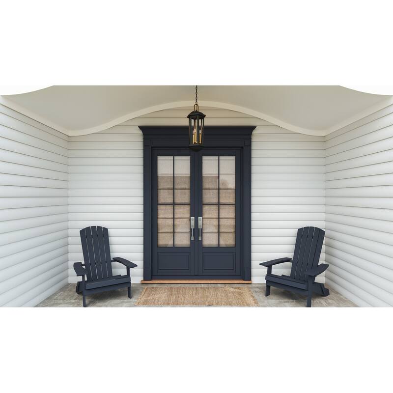 Crestfield 3-Light Matte Black Outdoor Hanging Lantern