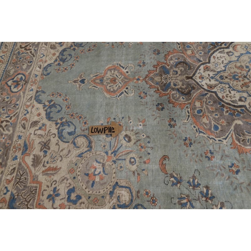 Blue Medallion Tabriz Persian Rug Oriental Handmade Wool Carpet - 9'7"x 11'9"