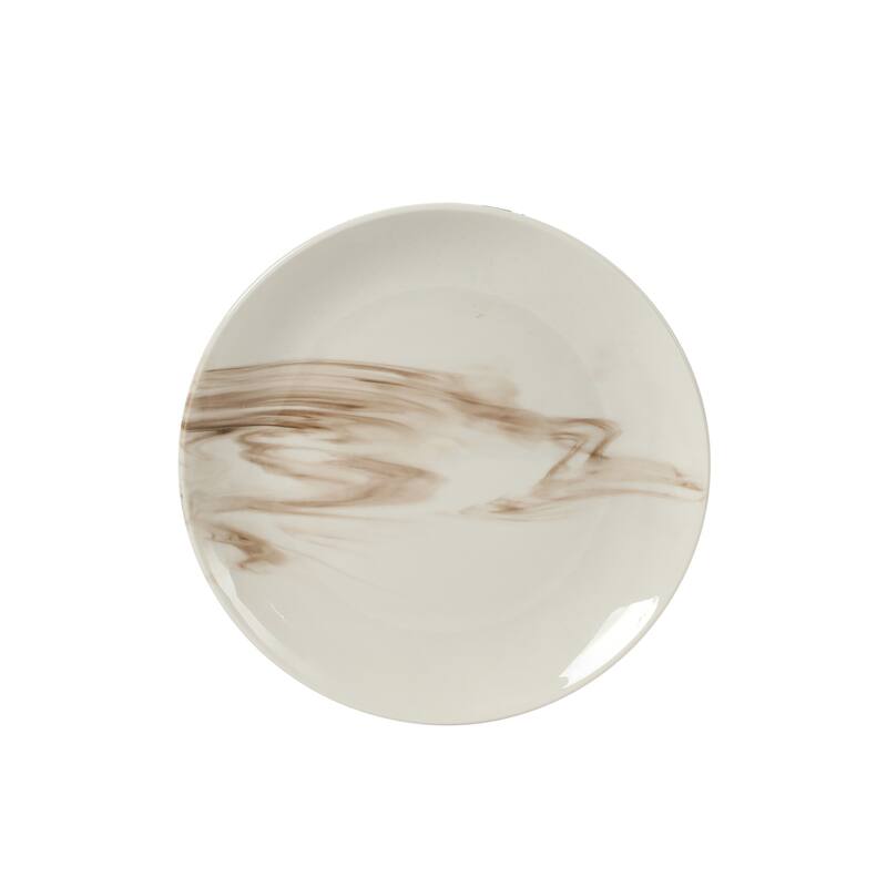 Gibson Home Cloudlight 12 Piece Plates and Bowls Dishes - Decorated Porcelain Ceramic Dinnerware Set - Service for 4