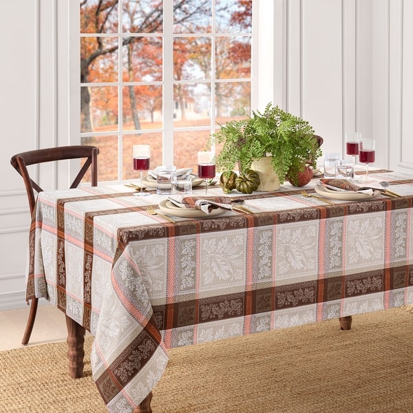 slide 2 of 5, Windswept Harvest Jacquard Tablecloth 52x70