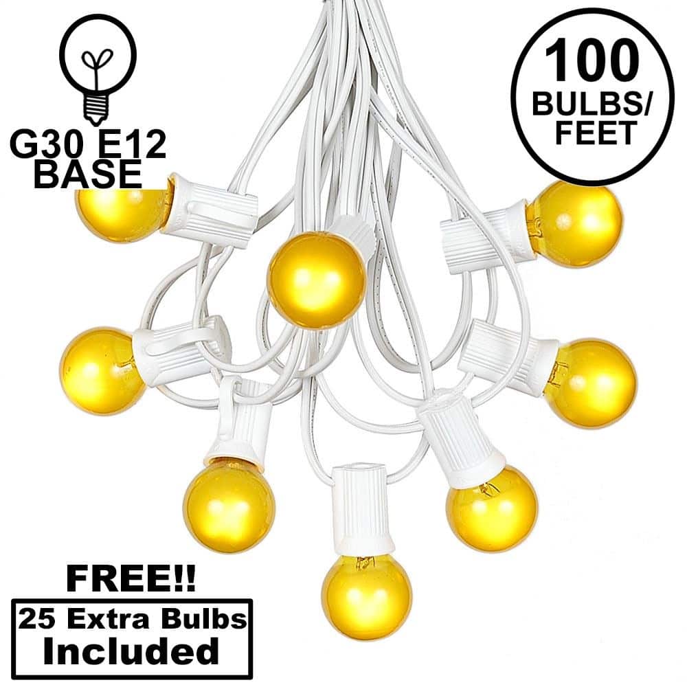 100 Foot G30 Outdoor Globe Patio String Lights - Set of 125 G30 Globe Bulbs