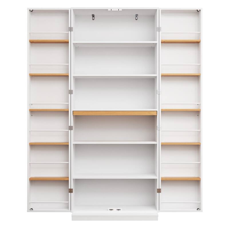 Kitchen Pantry Storage Cabinet, Freestanding Kitchen Cupboards, Buffet Cabinet with Doors & Adjustable Shelves