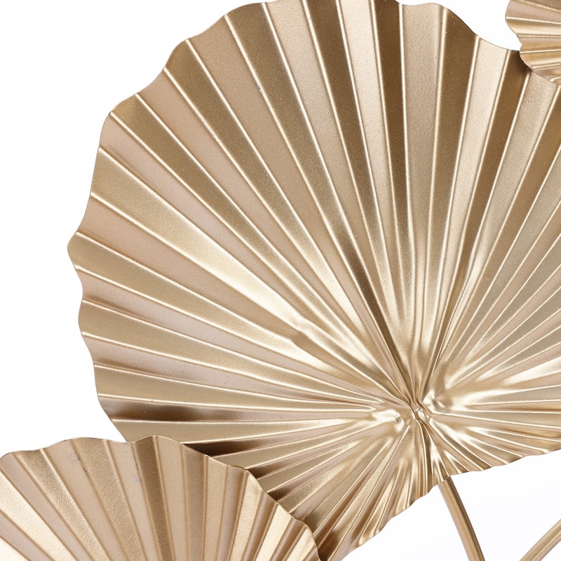 Seven Gold Palm Leaf Metal Wall Art Decor