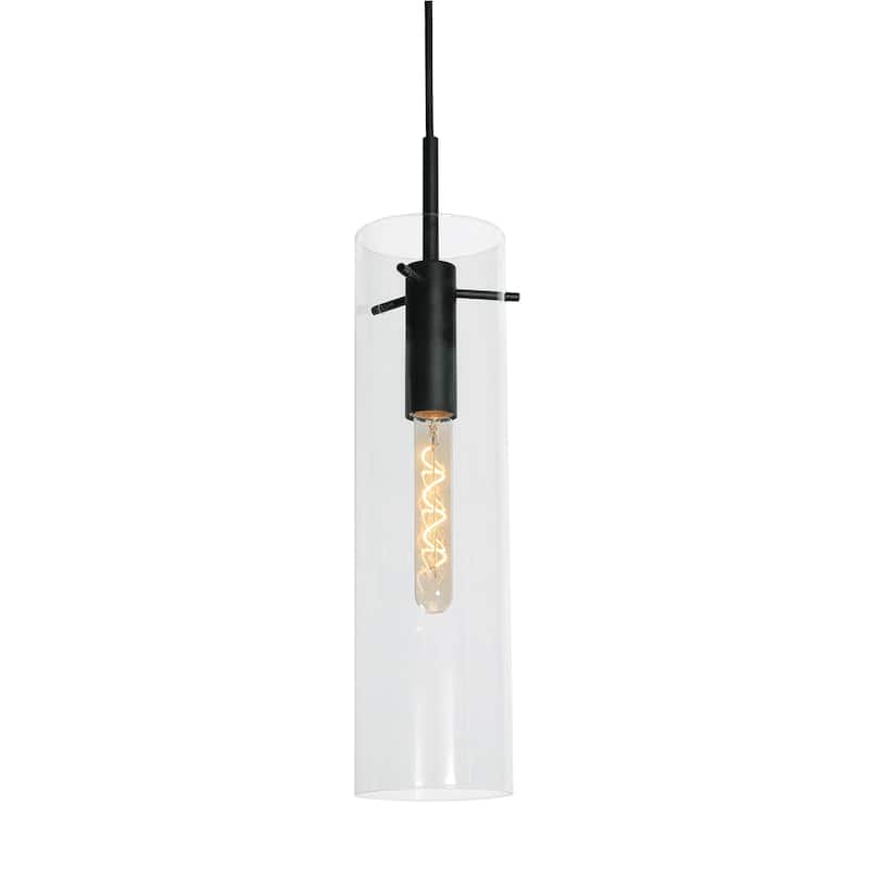 AFX Vista 1-Light Pendant - Clear Glass Shade - Black