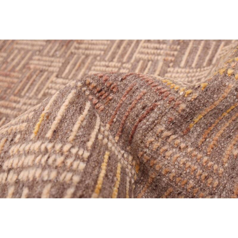 ECARPETGALLERY Hand-knotted Tangier Brown Wool Rug - 8'3 x 10'3