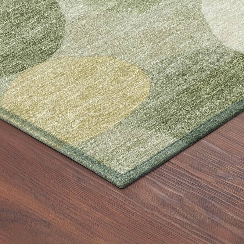 Machine Washable Indoor/ Outdoor Modern Circy Chantille Rug