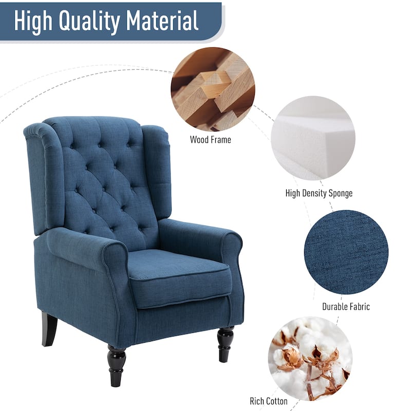 HOMCOM Copper Grove Guanta Tufted Wood Leg Accent Chair