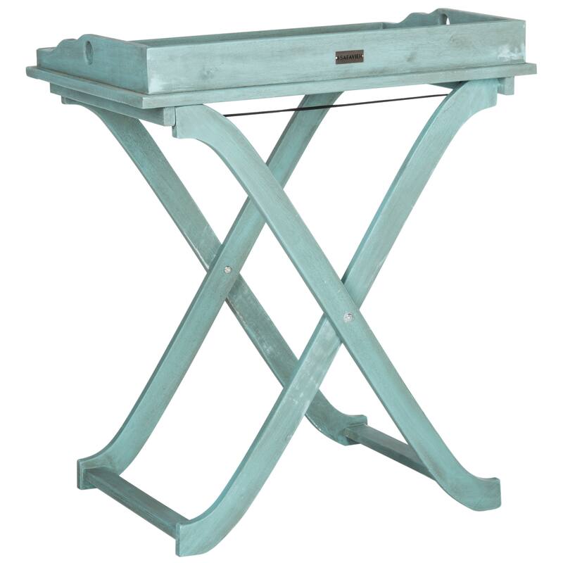SAFAVIEH Outdoor Anastasiia Acacia Wood Folding Tray Table - 19Wx27Dx32H