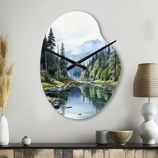 Green Blue Minimalism Forest Reflections - Minimalism Wall Clock in ...