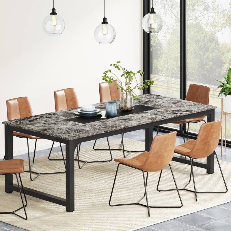 78.74 Inches Modern Dining Table for 8-10, Rectangular Kitchen Table - 78.7"W x 39.4"D