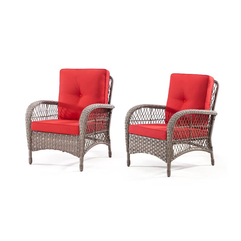 Cozywor Wicker Outdoor Patio Lounge Chair (Set of 2)