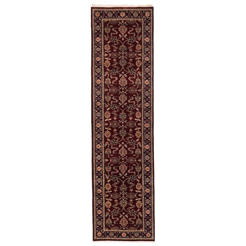 ECARPETGALLERY Hand-knotted Finest Agra Jaipur Dark Red Wool Rug - 2'7 x 9'10