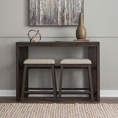 Liberty Funiture Harrison Console Table, Optional Upholstered Stools
