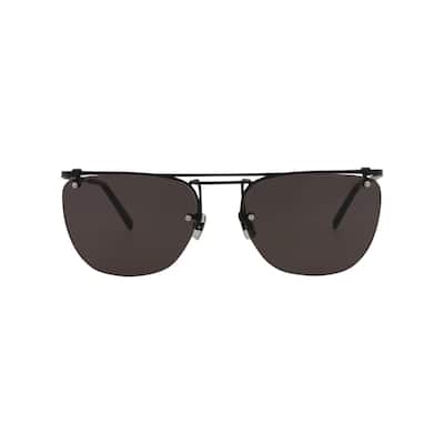 Saint Laurent Aviator-Frame Metal Sunglasses - Black - One Size
