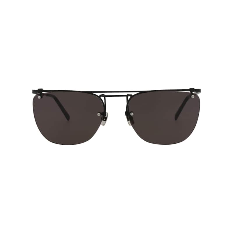 Saint Laurent Aviator-Frame Metal Sunglasses - Black Black Black - Black - Black Lens