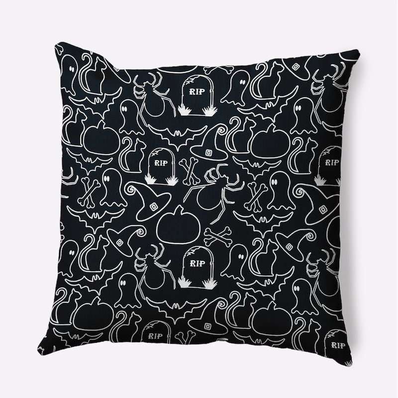 Halloween Outlines Accent Pillow - Black - 16" x 16"