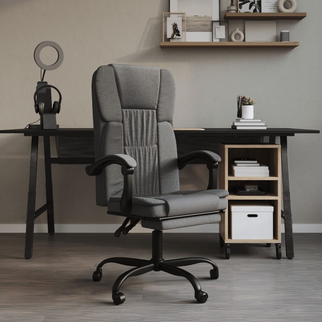 Grey reclining top office chair