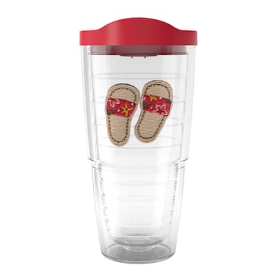 Tervis Sandy Slides Made in USA Double Walled Insulated Tumbler Travel 24oz, Red