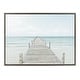 preview thumbnail 13 of 21, Kate and Laurel Sylvie Wooden Pier Framed Canvas by Amy Peterson 28x38 - Plastic - Grey