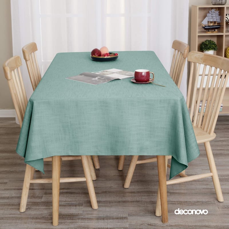 Tablecloth Solid Faux Linen Water Resistant Table Cover - 54W x 84L Inch - Slate