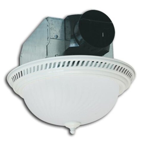 Air King DRLC703 Round Bath Fan with Light, 70 CFM, White