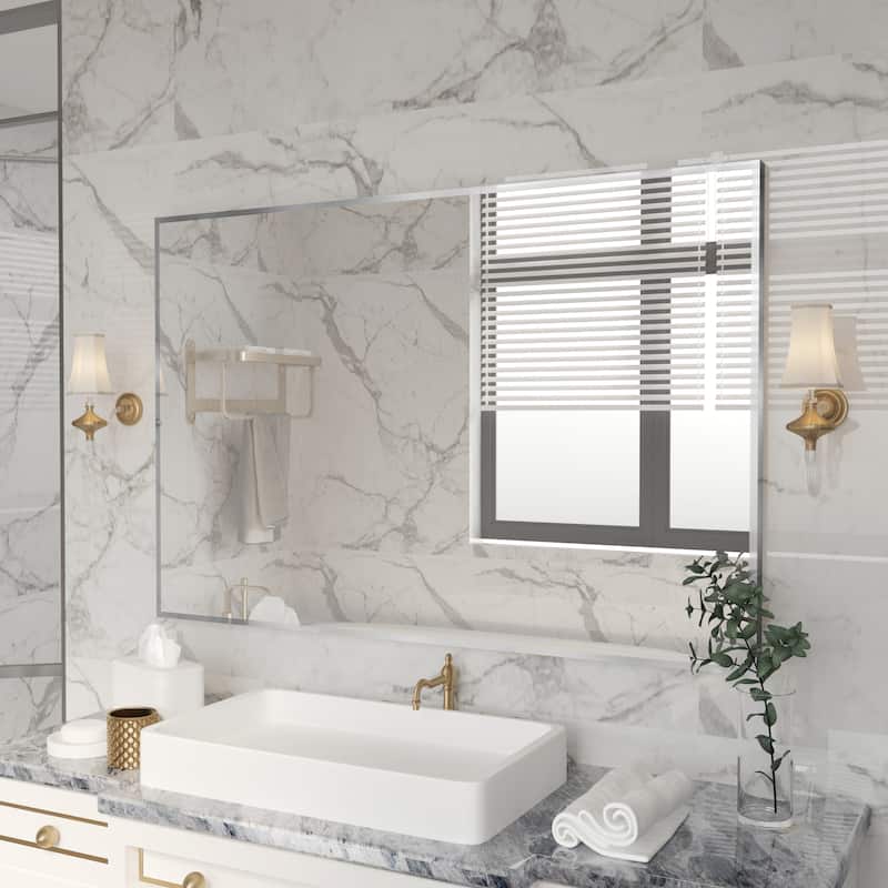 QuivaraView Wall Mounted Aluminum Frame Bathroom Vanity Mirror