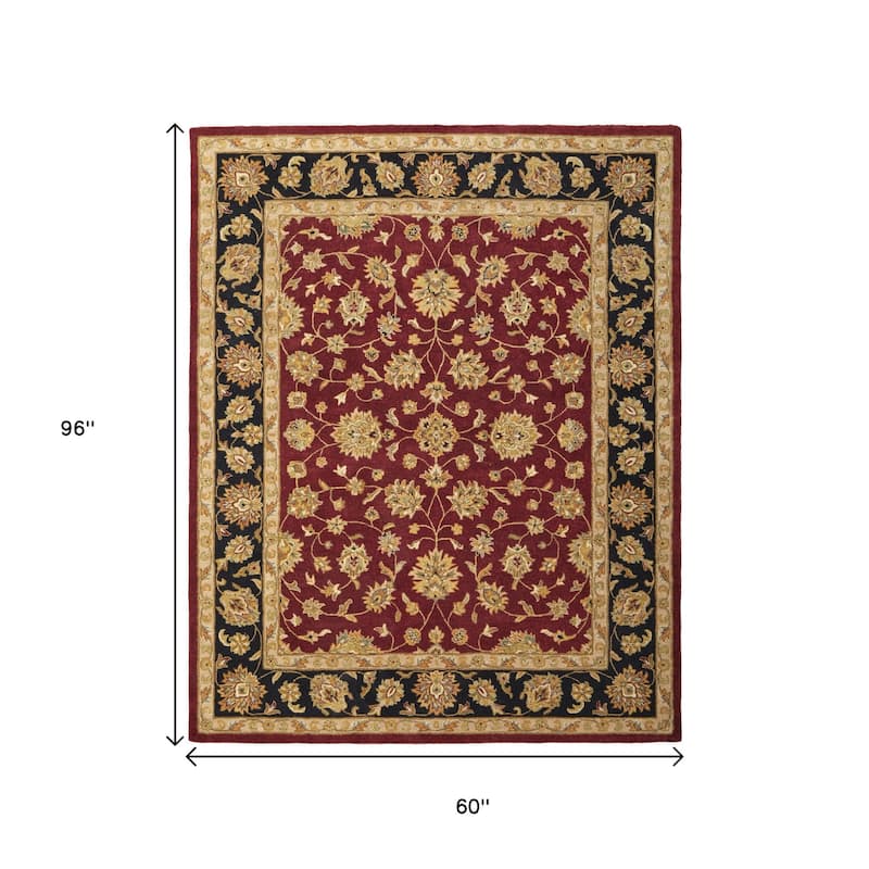 HomeRoots Oriental Traditional Rectangle Area Rug