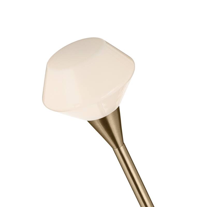 Cassius 52.5 Inch 8 Light Convertible Chandelier with Opal Glass in Champagne Bronze