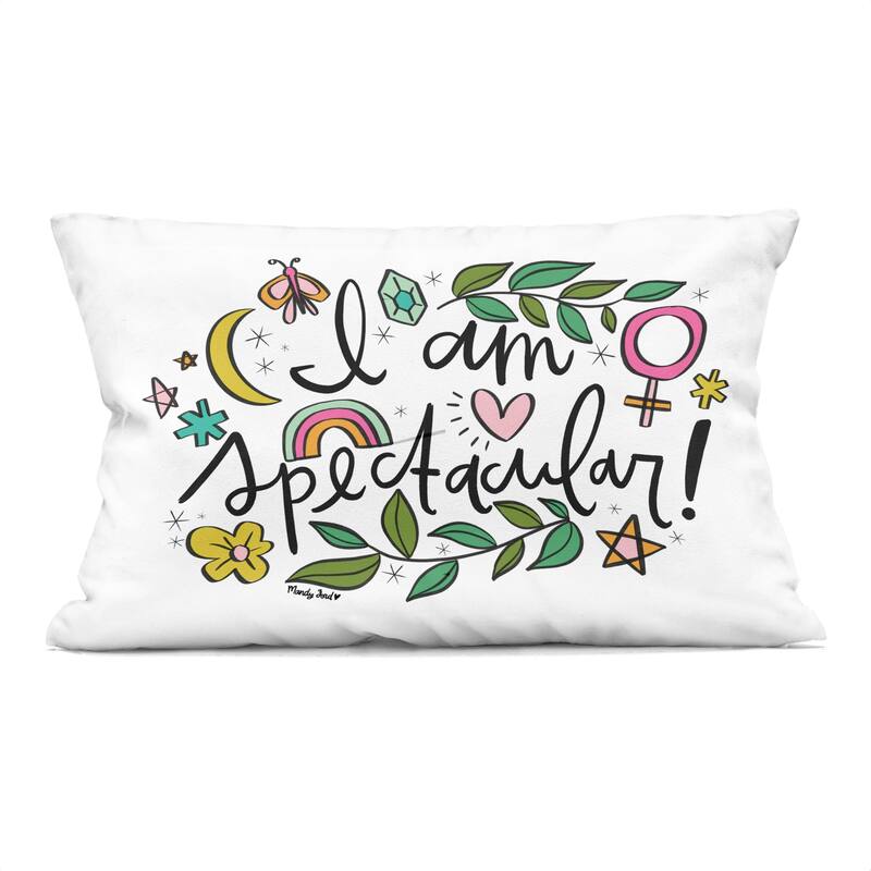 Stupell Motivational I Am Spectacular Decorative Printed Throw Pillow Design by Mandy Ford Art + Illustration - Accent - Polyester - Green - Single