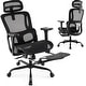 preview thumbnail 1 of 4, Mesh Office Chair Ergonomic Desk Chair with Rotating Headrest Black