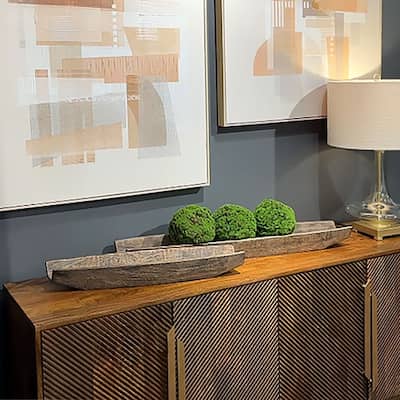 Colbie Wood Boat Trays, Set of 2 - 36 x 7 x 3.25