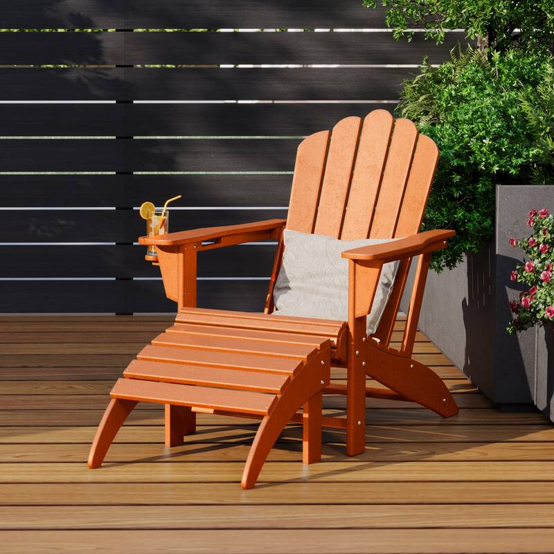 Aderson Outdoor Poly Adirondack Chair with Ottoman
