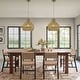 preview thumbnail 4 of 8, Homa Rattan Coastal Boho 12" Gold Dome Pendant Light - 12" Wide
