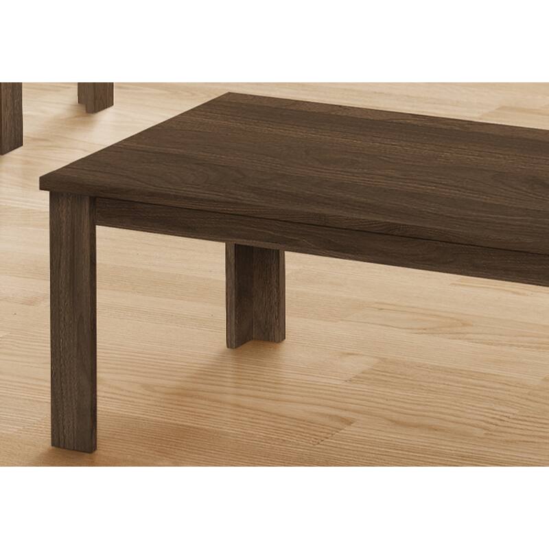 HomeRoots Set Of Three 36" Oak Rectangular Coffee Table With Three Shelves - 44