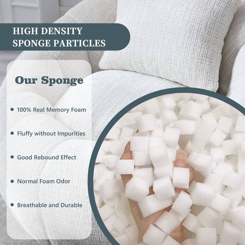 HOMEFUN Comfortable Beanbag sofa, with memory foam filler, can rotate super large round sofa