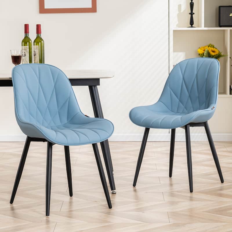Upholstered Dining Chairs Set of 2 Modern Kitchen Chairs - Blue