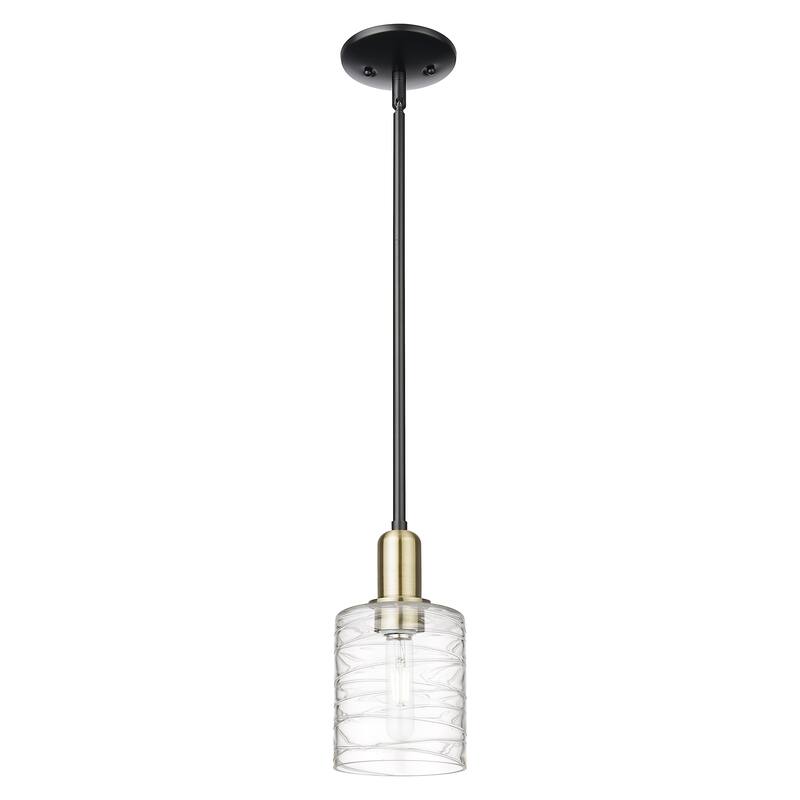 Innovations Lighting Endless Possibilities Arcadia - Cobbleskill - 1 Light 5" Stem Hung Mini Pendant - Deco Swirl/Black Antique Brass