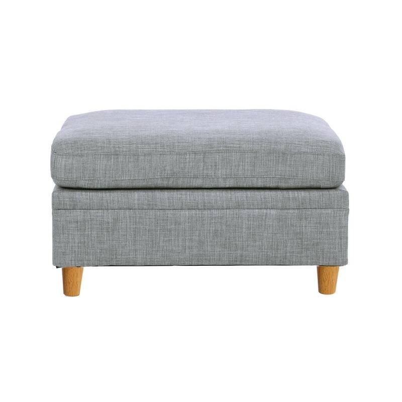 7pc Grey Modular Sofa Set with Wedges, Chairs & Ottoman