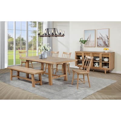 Middleton Extension Leaf Dining Set Natural Brown
