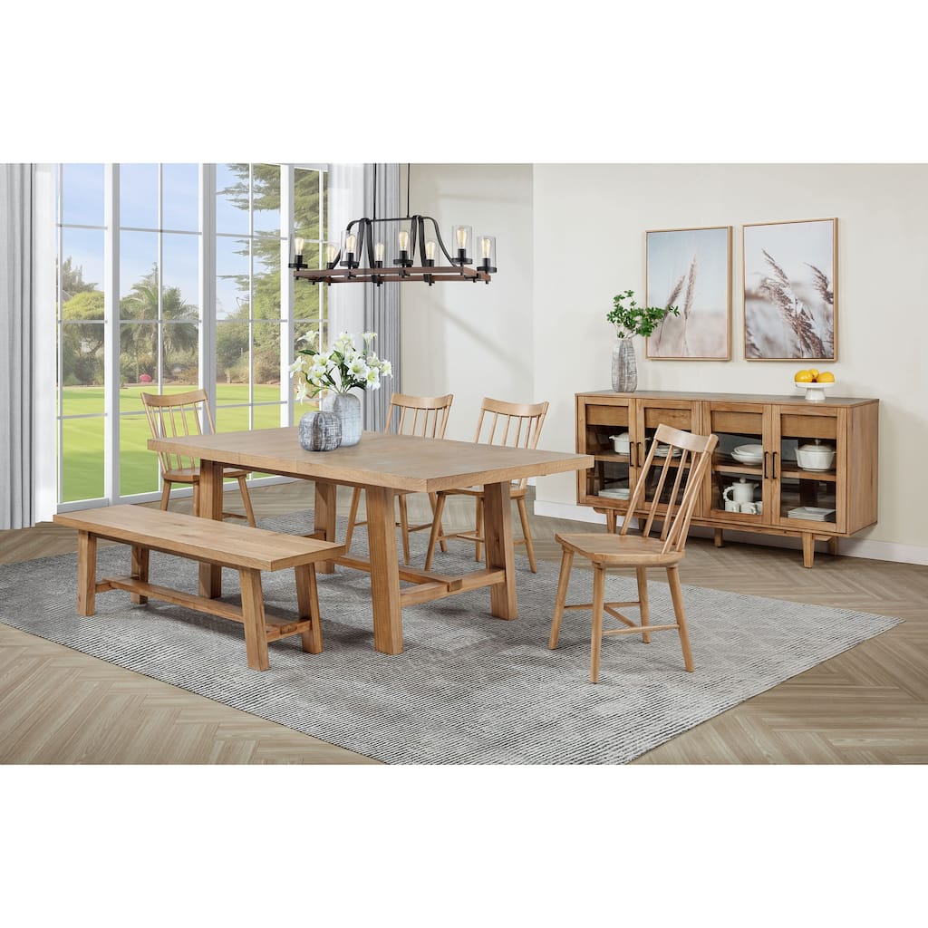 Middleton Extension Leaf Dining Set Natural Brown