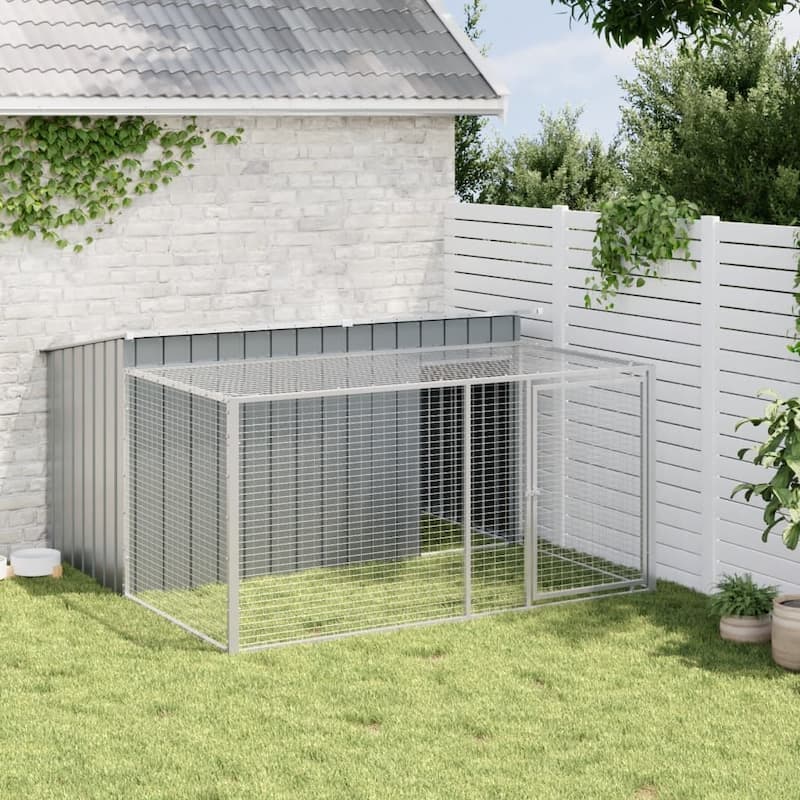 vidaXL Dog House Anthracite Galvanized Steel