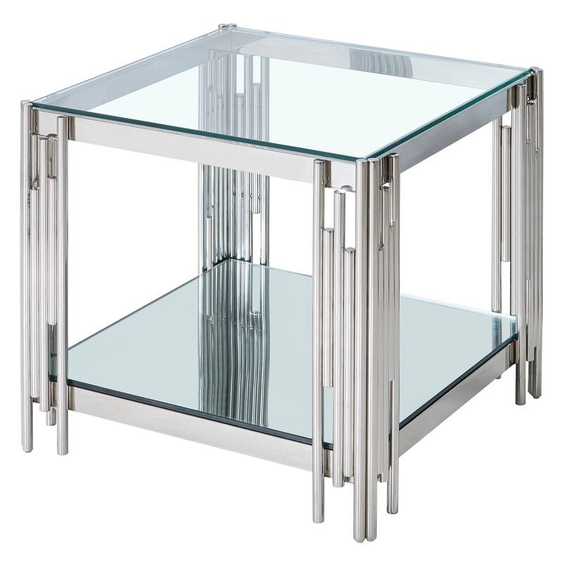 Contemporary Metal and Glass Large Accent Table