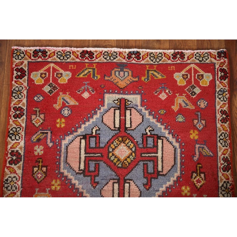 Abadeh Persian Vintage Square Area Rug Handmade Wool Carpet - 2'1"x 2'4"